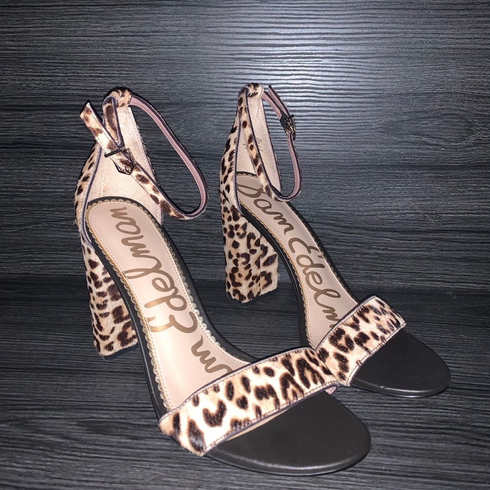 Sam Edelman cheetah print strappy heels